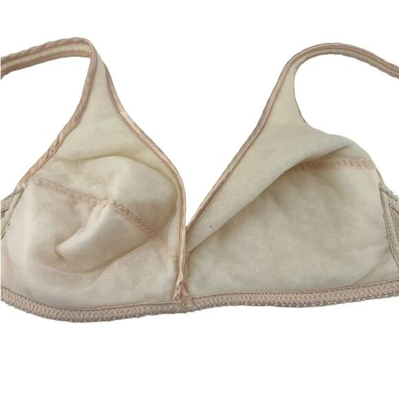 Vintage 70s Van Raalte for Gimbel's Coquette Soft Beige Wireless Bra Size 34B - Picture 4 of 8